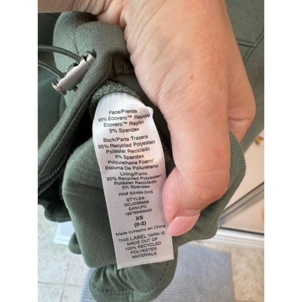 NWT Scoop Scuba Zip-Up Hoodie Jacket Sage Green XS Oversized Drawstring Hem - Picture 4 of 5